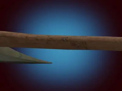 Mossy axe game-ready Low-poly 3D model