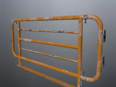 Steel Railing Low-poly 3D model