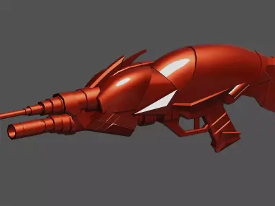 Scarab Shotgun Game Ready 3D Model Low-poly 3D model