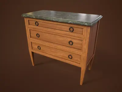 Vintage dresser Low-poly 3D model