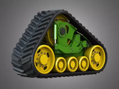  Rubber Track System - Combine Harvester - Crawler Tractor  3D model