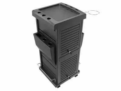 Hair Salon Trolley Rolling Cart with Drawers 3D model