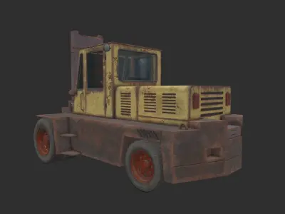 HQ PBR Forklift Low-poly 3D model