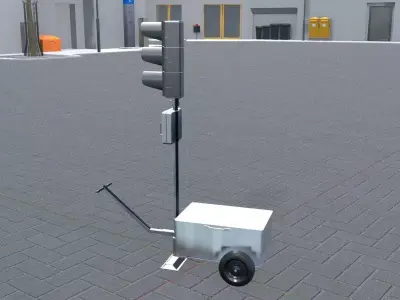 Mobile Construction Site Traffic Light WIP-2 3D model