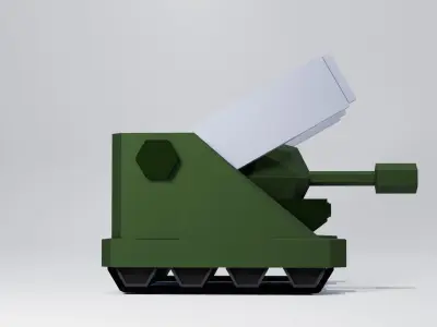 Rocket Tank Low-poly 3D model