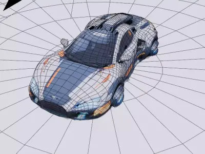 Detailed SciFi Sports Car 3D Model 3D model