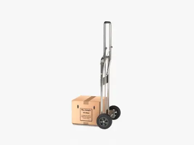Hand Truck Low-poly 3D model 3
