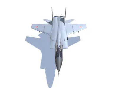 MIG-31 Foxhound Jet Fighter Aircraft Low-poly 3D model