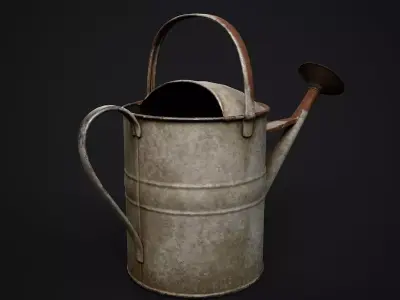 Old Watering Can Low-poly 3D model