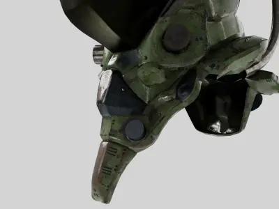 Si-Fi Helmet 3D Model Low-poly 3D model