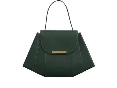 Dark green Leather Flap Bag 3D model