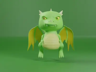 Minimalistic dragon model Free 3D model