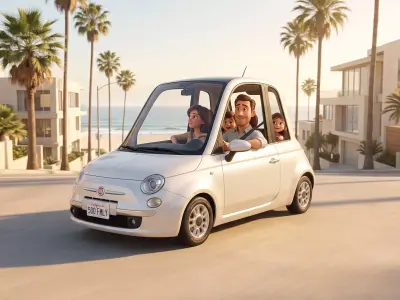 Stylized Compact City Car 3D Model Low-poly 3D model