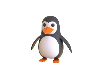 Cartoon Penguin v004 Low-poly 3D model