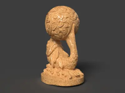 Chinese bamboo fish  Low-poly 3D model