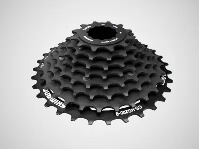 Shimano CSHG 200-8 Speed Cassette Black Low-poly 3D model
