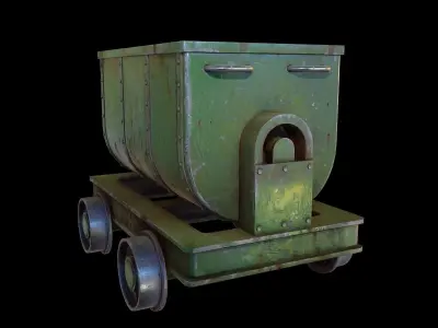 Mining cart Low-poly 3D model purchase