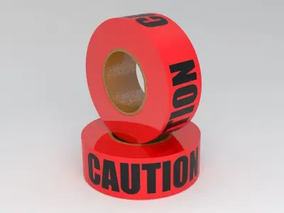 Caution Tape Red 3D model