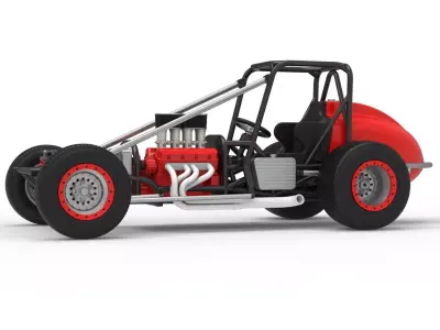 Dirt Silver Crown Champ car Base Scale 1 to 25 3D print model