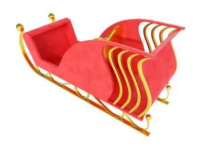 Santa Claus Sleigh 3d model  3D model purchase