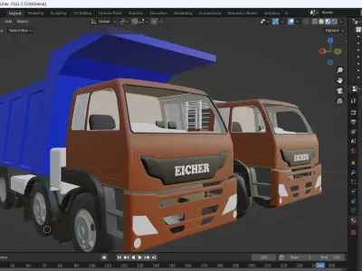 Eicher 6025 Truck With  model with interior and exterior model  3D model