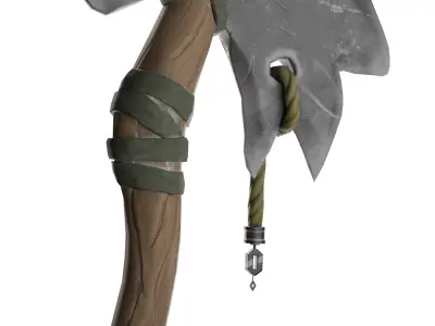 Stylized axe Low-poly 3D model 17