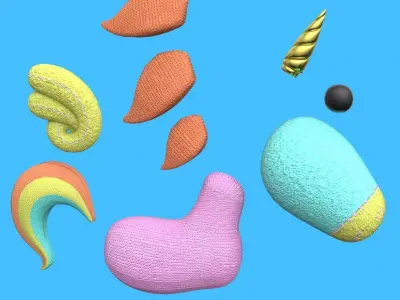 Unicorn Unihorn Toy Joy with Textures Low-poly 3D model