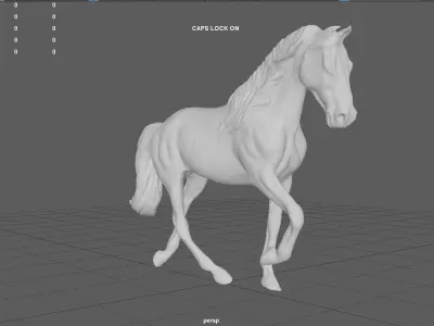 HORSE running Low-poly 3D model