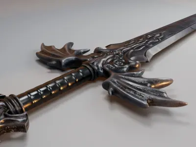 Dragon Sword Game Asset Low-poly 3D model