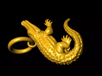 Crocodiles pendant charms - one inch pendant 3D print model buy