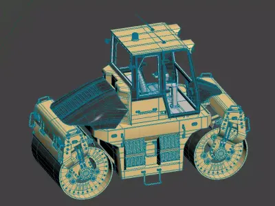 Double-drum vibratory roller 3D model