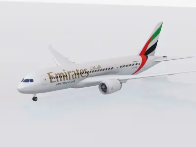Boeing 787 Dreamliner Emirates  Low-poly 3D model