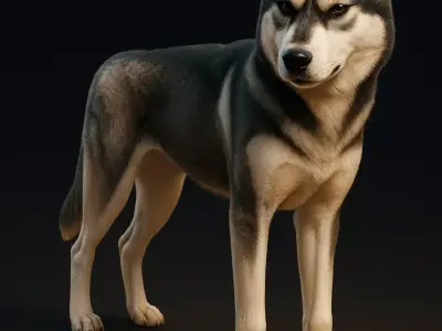 Realistic Husky 3D Model High Detail 3D model