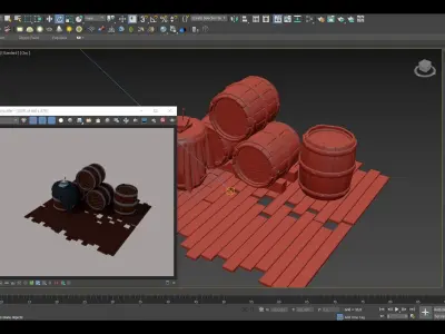 Wooden Barrel - Game Assets - Wine Barrel Low-poly 3D model