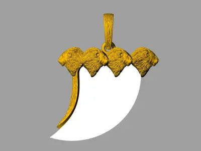 antique lion Claw jewelry 3D print model