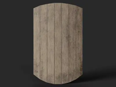 Slavic square wooden shield- base Low-poly 3D model