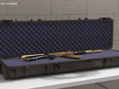  Assembled Gold AK 47 in Open Hard Case 