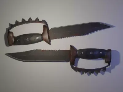 Combat Knife Low-poly 3D model 27