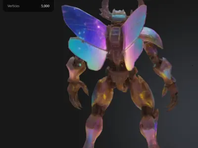  Chromatic Beetle Bot Low-poly 3D model
