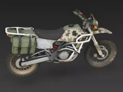 Realistic Tactical Military Motorcycle 3d model Low-poly 3D model