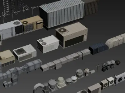 ventilation and roof components - 165 items Free 3D model