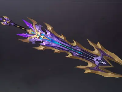 Futuristic Sword Low-poly 3D model 18
