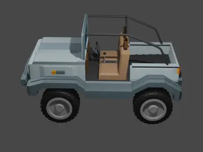 low poly jeep Low-poly 3D model by komtoon