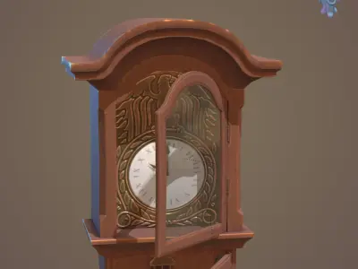 Old Clock Low-poly 3D model