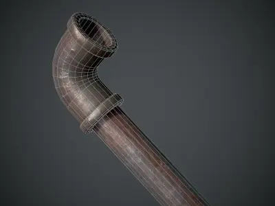 Iron Pipe Rusty Low-poly 3D model