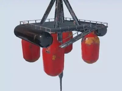 Oil Rig Pump Low-poly 3D model