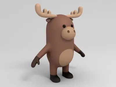Cartoon Moose 3D model