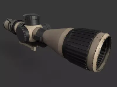Tactical Scope Low-poly 3D model