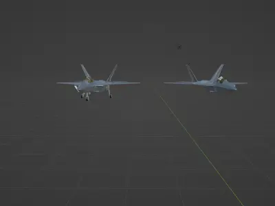  2 F-22 fighter jets 3D model