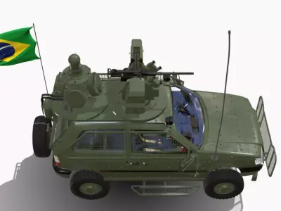 FIAT UNO MILITARY BR Low-poly 3D model